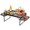 Foldable Camping Table Collapsible Picnic Aluminum Alloy Grill Stand 88Lbs Max Load Bbq Table With 2 Side Trays
