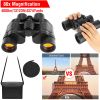 Portable Hd Binoculars With Fmc Lens Low Light Night Vision Telescope For Bird Watching Hunting Sports Events Concerts Adventure W/ Shoulder Strap Bag