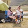 Foldable Camping Table Portable Picnic Table Lightweight Travel Desk With Cup Holder Carrying Bag