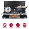 3 Burner Camping Stove 20000 Btu Portable Foldable Propane Stove With Toast Tray Windshield Portable Handle Outdoor Cooking Gas Stove For Rv Camping B