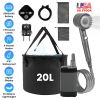 Portable Shower For Camping Include Ipx7 Waterproof 6000Mah Rechargeable Shower Pump Filtered Shower Head 5.3Gallon Foldable Bucket For Hiking Beach T