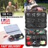 188Pcs Fishing Accessory Kit Portable Fishing Set Including Jig Hooks Sinker Weights Spoon Lure Removable Split Shot W/ Tackle Box