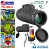 40X40 Hd Optical Monocular Telescope W/ Fmc Lens Low Light Vision Scope Phone Holder Tripod Compass For Bird Watching Hunting Camping Hiking Sport Eve