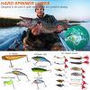 375Pcs Fishing Baits And Tackle Box Saltwater Freshwater Fishing Lures Kit Lifelike Popper Crankbaits Crickets Frogs Spoon Lures Maggots
