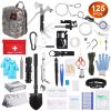 125Pcs Survival Kits Professional Emergency Survival Gear Tactical First Aid Kit Supplies For Outdoor Adventure Camping Hiking Hunting