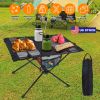 Portable Folding Camping Table Foldable Beach Table Aluminum Alloy Frame With 2 Cup Holders 2 Side Pockets Carry Bag For Picnic Camping Hiking Beach B
