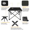 Foldable Camping Table Portable Picnic Table Lightweight Travel Desk With Cup Holder Carrying Bag