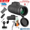 40X40 Hd Optical Monocular Telescope W/ Fmc Lens Low Light Vision Scope Phone Holder Tripod Compass For Bird Watching Hunting Camping Hiking Sport Eve