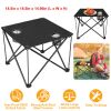 Foldable Camping Table Portable Picnic Table Lightweight Travel Desk With Cup Holder Carrying Bag