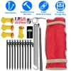 Tent Stakes Camping Hammer Tent Pegs Set Camping Accessories Kit With 9.84Ft Reflective Ropes For Camping Hiking Canopy