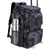 42L/11Gal Fishing Backpack Large Capacity Fishing Tackle Storage Bag With Rod Holders 16-Pocket Water-Resistant With Divider Adjustable Padded Straps