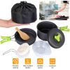 9Pcs Camping Cooking Ware Set Camping Stove Cookware Kit Aluminum Pot Pans Set For Hiking Picnic Outdoor