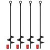 4 Pack Heavy Duty Ground Auger Stakes 2.76In Wide Spiral Drill Bits Soil Hole Digging Drill Shaft Farm Vegetable Flower Planting Earth Planter Digger