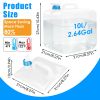 10L/2.64Gal Collapsible Water Container With Spigot Foldable Water Storage Bag With Handle Portable Camping Water Jug For Hiking Rv Emergency Prepared