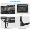 Foldable Camping Table Collapsible Picnic Aluminum Alloy Grill Stand 88Lbs Max Load Bbq Table With 2 Side Trays