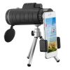40X40 Hd Optical Monocular Telescope W/ Fmc Lens Low Light Vision Scope Phone Holder Tripod Compass For Bird Watching Hunting Camping Hiking Sport Eve