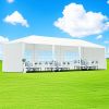 30′L × 10′W × 8.2′H Outdoor Waterproof Canopy Gazebo Patio Party Tent With 6 Window Sidewalls, 2 Zipper Walls For Wedding, Backyard Event & Temporary