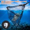 Foldable Fishing Net With Aluminum Alloy Rod Eva Handle Durable 5Mm Hexagonal Nano Coating Nylon Mesh Collapsible Landing Net Safe Fish Catching Or Re