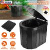 Foldable Emergency Toilet Portable Porta Potty For Car Travel Camping Boating Hiking Cleanable Travel Commode With Lid Carry Bag 1 Roll Garbage Bags