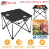 Foldable Camping Table Portable Picnic Table Lightweight Travel Desk With Cup Holder Carrying Bag