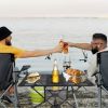 Portable Folding Camping Table Foldable Beach Table Aluminum Alloy Frame With 2 Cup Holders 2 Side Pockets Carry Bag For Picnic Camping Hiking Beach B