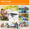 Portable Folding Camping Table Foldable Beach Table Aluminum Alloy Frame With 2 Cup Holders 2 Side Pockets Carry Bag For Picnic Camping Hiking Beach B