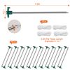 Tent Pegs Ropes Set 20Pcs 9.8In Heavy Duty Tent Stakes Nails Spike With 4X 9.8Ft Nylon Ropes Tent Pop Up Canopy Stakes