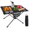 Portable Folding Camping Table Foldable Beach Table Aluminum Alloy Frame With 2 Cup Holders 2 Side Pockets Carry Bag For Picnic Camping Hiking Beach B