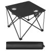Foldable Camping Table Portable Picnic Table Lightweight Travel Desk With Cup Holder Carrying Bag