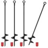 4 Pack Heavy Duty Ground Auger Stakes 2.76In Wide Spiral Drill Bits Soil Hole Digging Drill Shaft Farm Vegetable Flower Planting Earth Planter Digger