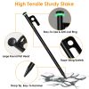 Tent Stakes Camping Hammer Tent Pegs Set Camping Accessories Kit With 9.84Ft Reflective Ropes For Camping Hiking Canopy