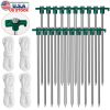 Tent Pegs Ropes Set 20Pcs 9.8In Heavy Duty Tent Stakes Nails Spike With 4X 9.8Ft Nylon Ropes Tent Pop Up Canopy Stakes