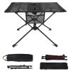 Portable Folding Camping Table Foldable Beach Table Aluminum Alloy Frame With 2 Cup Holders 2 Side Pockets Carry Bag For Picnic Camping Hiking Beach B