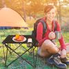 Foldable Camping Table Portable Picnic Table Lightweight Travel Desk With Cup Holder Carrying Bag