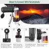 40X40 Hd Optical Monocular Telescope W/ Fmc Lens Low Light Vision Scope Phone Holder Tripod Compass For Bird Watching Hunting Camping Hiking Sport Eve