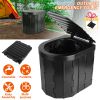 Foldable Emergency Toilet Portable Porta Potty For Car Travel Camping Boating Hiking Cleanable Travel Commode With Lid Carry Bag 1 Roll Garbage Bags