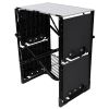 Folding Camping Kitchen Table, Portable Outdoor Cooking Station With Heat Resistant Top, 4 Side Tables & Lower Storage Rack For Picnic, Tailgating & C