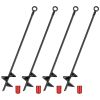 4 Pack Heavy Duty Ground Auger Stakes 2.76In Wide Spiral Drill Bits Soil Hole Digging Drill Shaft Farm Vegetable Flower Planting Earth Planter Digger