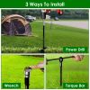 4 Pack Heavy Duty Ground Auger Stakes 2.76In Wide Spiral Drill Bits Soil Hole Digging Drill Shaft Farm Vegetable Flower Planting Earth Planter Digger