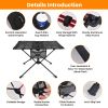 Portable Folding Camping Table Foldable Beach Table Aluminum Alloy Frame With 2 Cup Holders 2 Side Pockets Carry Bag For Picnic Camping Hiking Beach B