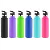 Sports Water Bottle Stainless Steel Vacuum-Insulated Drinking Cup w/ Straws Outdoor Cycling Hiking