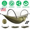 Camping Hammock with Mosquito Net 3-in-1 Portable Hammock Tent with BuiltIn Mosquito Net Dual-Way Zippers 440lbs Capacity Attached Storage Pocket for