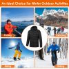 Heated Jacket Electric Heating Coat Lightweight Winter Hooded Jacket with 3-Level Heating Modes 8 Heating Zones Detachable Zipper Hood