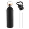 Sports Water Bottle Stainless Steel Vacuum-Insulated Drinking Cup w/ Straws Outdoor Cycling Hiking