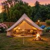 Oxford Bell Tent for Family Camping Spacious Yurt Tent with Stove Jack, 4 Season Glamping Shelter, Waterproof Oxford Hot Tent for 4-8 People