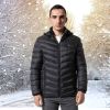 Heated Jacket Electric Heating Coat Lightweight Winter Hooded Jacket with 3-Level Heating Modes 8 Heating Zones Detachable Zipper Hood