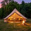 Oxford Bell Tent for Family Camping Spacious Yurt Tent with Stove Jack, 4 Season Glamping Shelter, Waterproof Oxford Hot Tent for 4-8 People