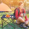 1Pc Foldable Camping Table Portable Picnic Table Lightweight Travel Desk with 2 Cup Holders Carrying Bag