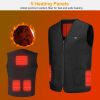 Heat Jacket Vest 3 Heating Gear Adjustable USB Heated Vest Warm Heat Coat Vest w/ 5 Heating Zones For Men Women Winter Outdoor Activity