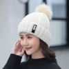Winter Beanie Hat Scarf Set Women Warm Knitting Skull Cap Neck Warmer for Walking Running Hiking Camping Outdoors Gift